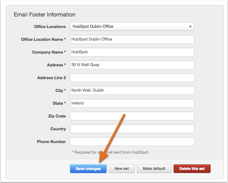 How to set up your email footer information