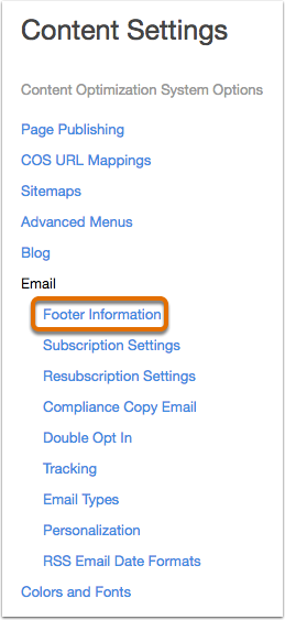 How to set up your email footer information