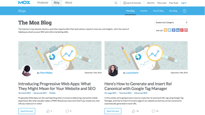 Moz Blog.png Moz Blog on search engine optimization strategies