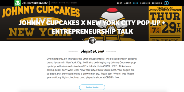 beautiful blog design johnny cupcakes