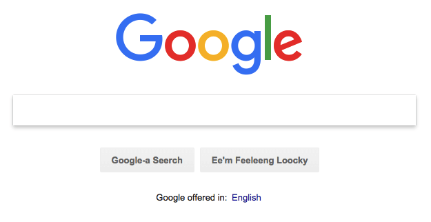 Bork, bork, bork! language setting in Google