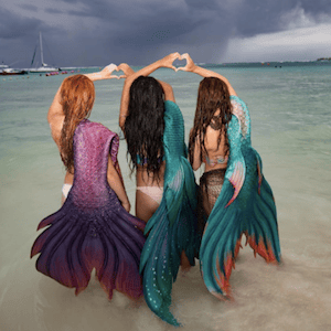 Finfolk Productions Instagram account showing mermaid fins
