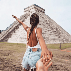 FollowMeTo Instagram account showing Chichen Itza