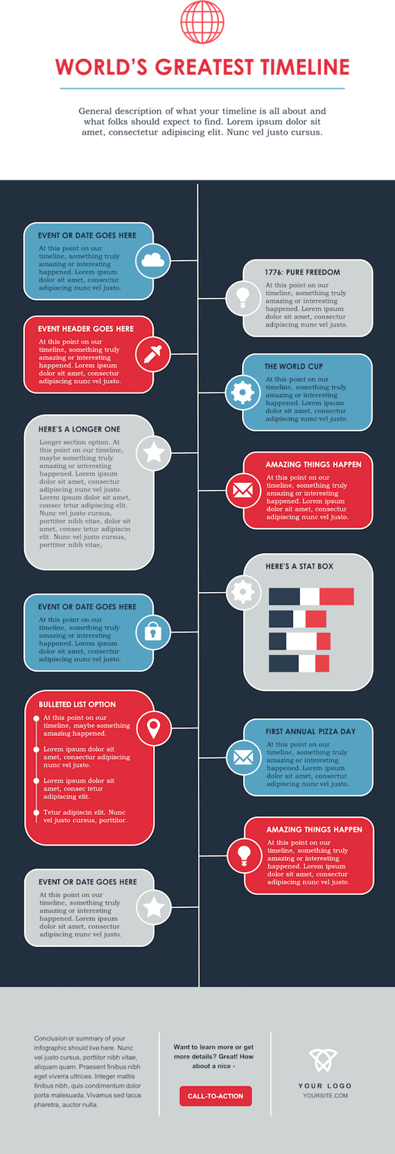 free timeline infographic template