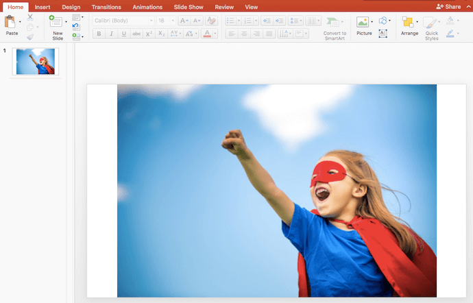 Insert image into PowerPoint slide