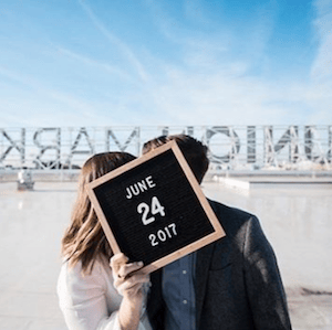 Letterfolk Instagram account showing couple on June 24 2017