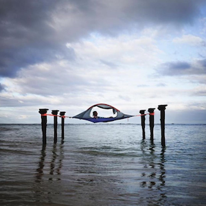 Tentsile Instagram account showing water hammock