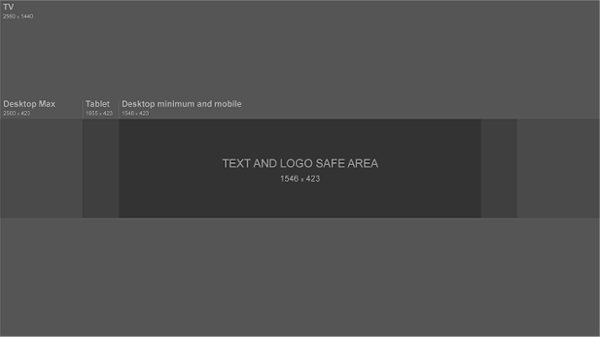 Template showing the dimensions YouTube banners should adhere to Template showing the dimensions YouTube banners should adhere to