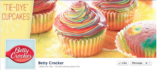 Betty Crocker's Facebook cover photo.