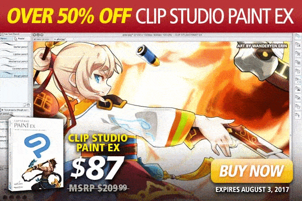 OVER 50% OFF CLIP STUDIO PAINT EX. BUY NOW ONLY $87