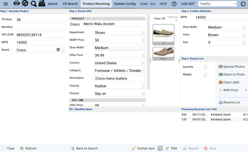 RetailOps 2.0 Product Receiving Tool