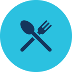 Spoon and fork crossing icon