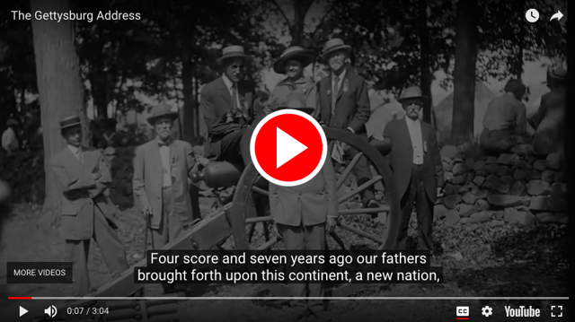Screenshot from USAGov's Gettysburg Address video. 