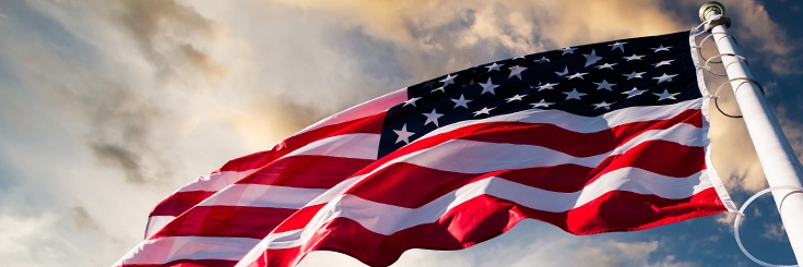 American flag, takes you to USA.gov's landing page on U.S. residency, green cards, and citizenship requirements and related issues.