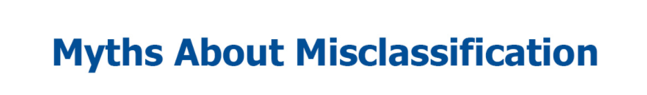 Myths about misclassification, takes you to DOL page on this topic.