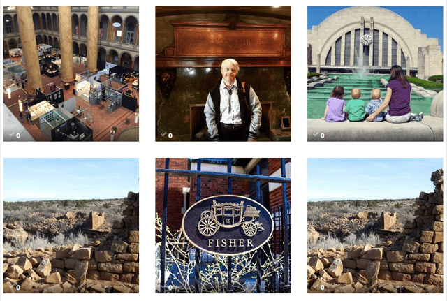 Screenshots of images shared for the National Historic Preservation Week photo contest so far