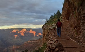 Photo of Bright Angel Trail in the Grand Canyon is part of the Arizona Trail. Link goes to DOI's page on scenic and historic trails.