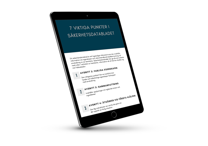 mockup - 8 viktiga punkter i säkerhetsdatabladet