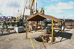 More "Behind Pipe" wells at Cheal C-Site. This is Cheal C-3 in front of Ensign Rig #6 which is completing Cheal C-4
