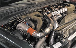 Power Driven Diesel Cranks out 1,221 hp and 2,532 lb-ft with a Three-Turbo 6.4L Ford