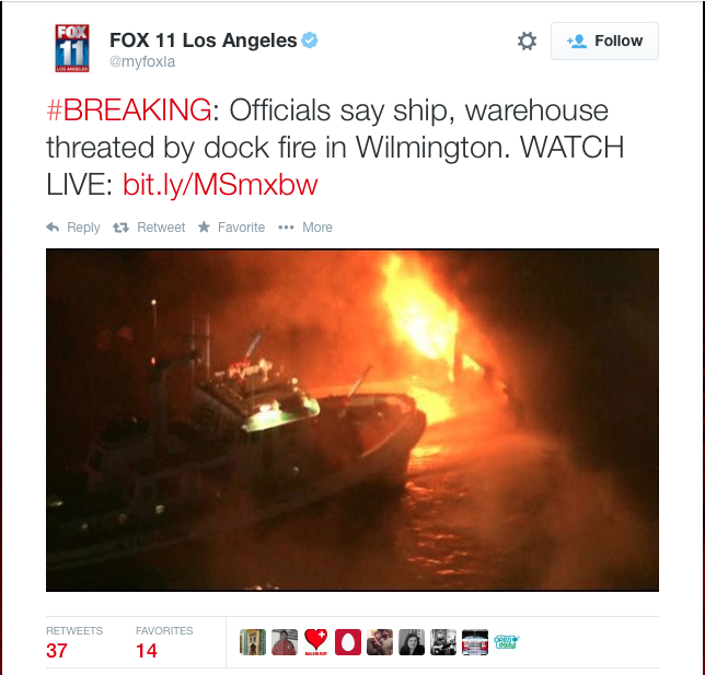Los Angeles Port Dock Fire