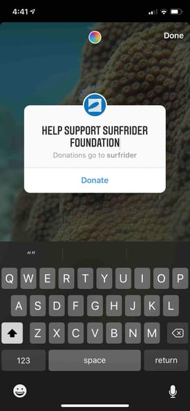 Craft your own message on Instagram Donate Sticker