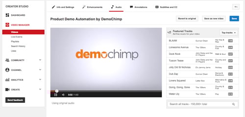 youtube audio track