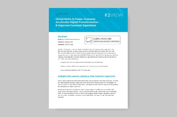 K2View at Global Media and Entertainment Brand