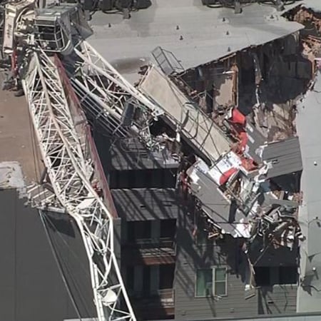 Crane Collapses On Elan City Lights