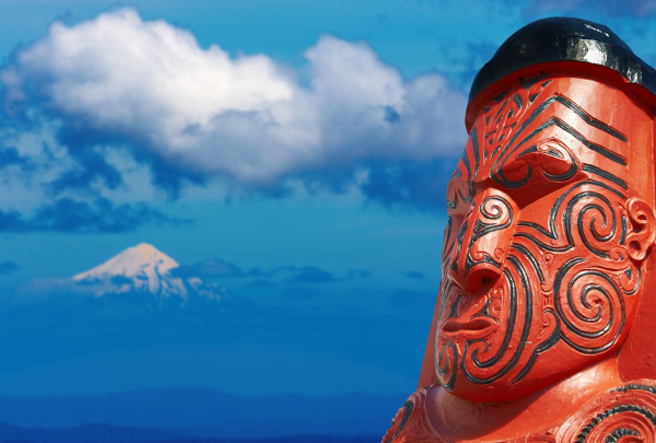 A traditional Maori carving