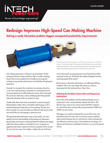 Performance Cam Followers for Motion Systems