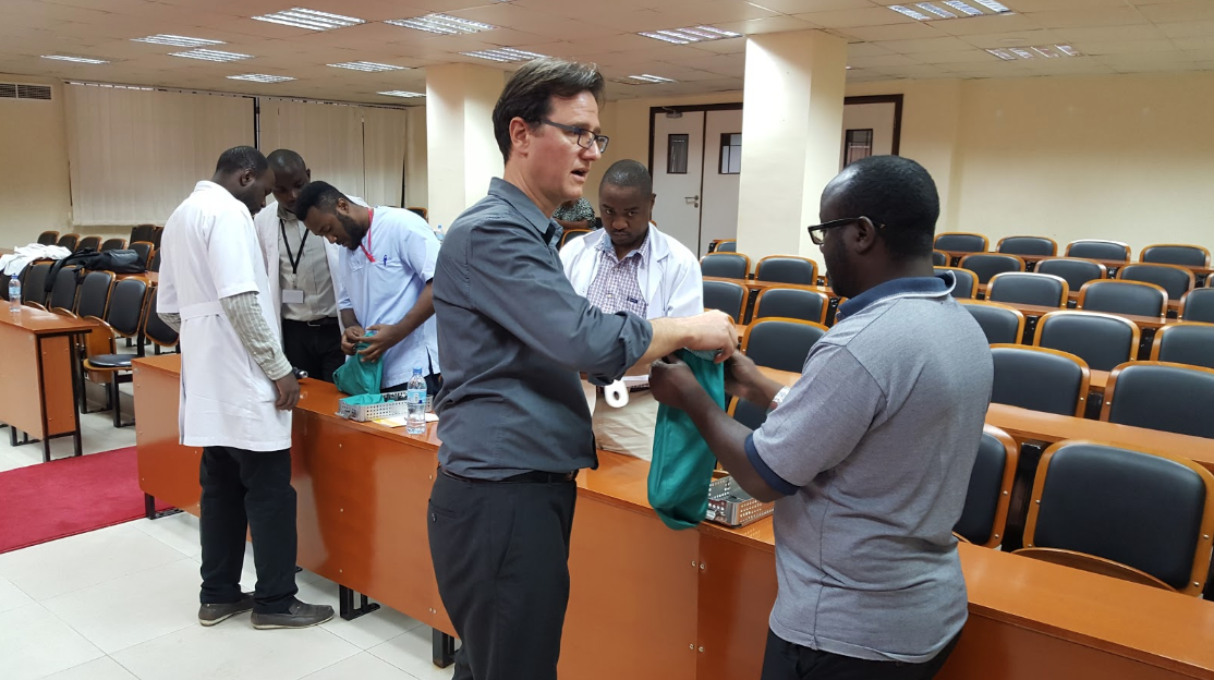 Hands on training with orthopaedic surgeons and residents at Muhimbili Orthopaedic Institute in Dar es Salaam, Tanzania.