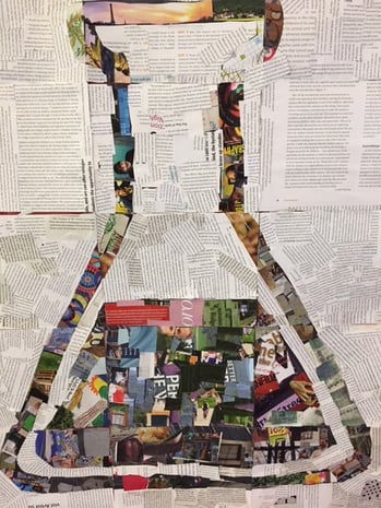 Collage of science beaker