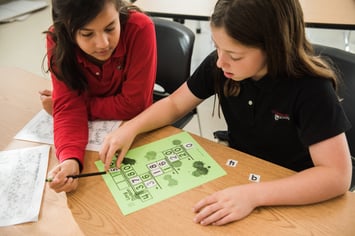 students working together math