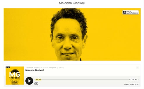 Malcom Gladwell Armchair Expert Podcast Ad Example
