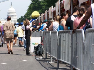 Commercial Barricade for previous bike race in washington dc Commercial Barricade for previous bike race in washington dc