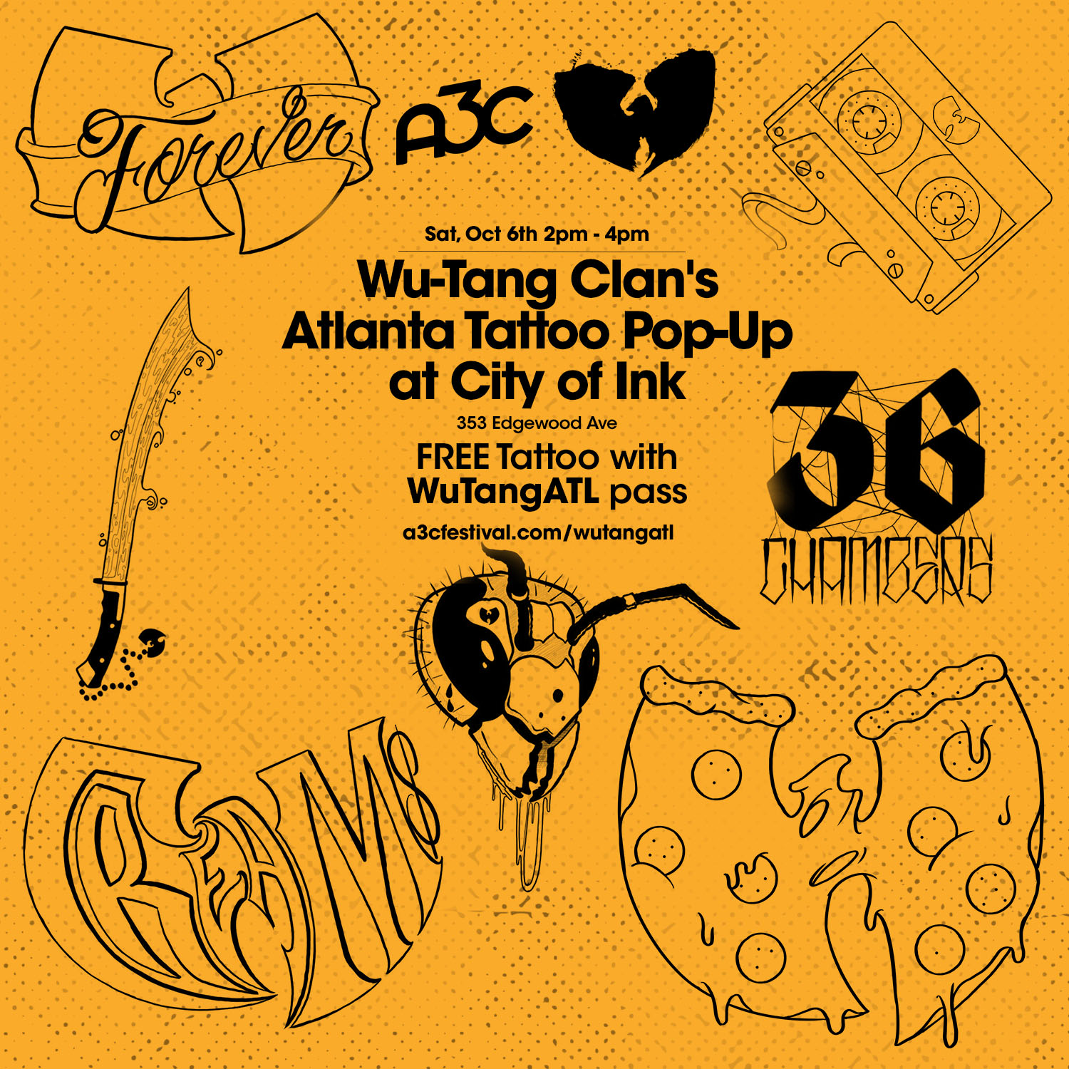 RZA on Twitter The Wu Tang Clan symbol however is so versatile that it  has been transformed into a plethora of tattoos types including animated  owls beehives and portraits worldwide wutang wutattoo 