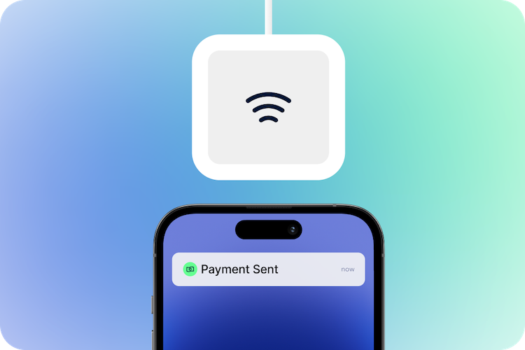 A phone making a successful payment using a Stripe-like terminal