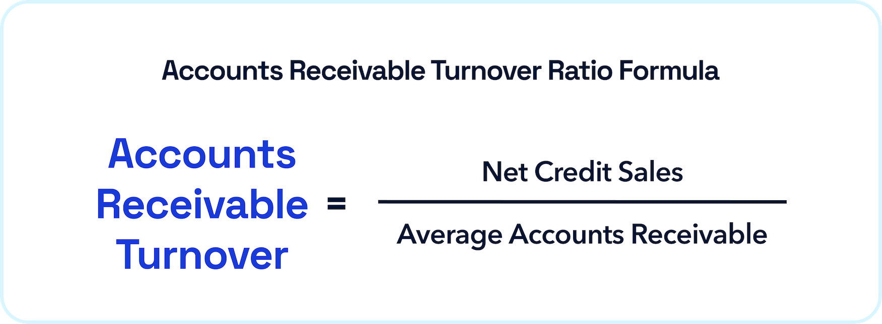 AR turnover = net credit sales / average accounts receivable