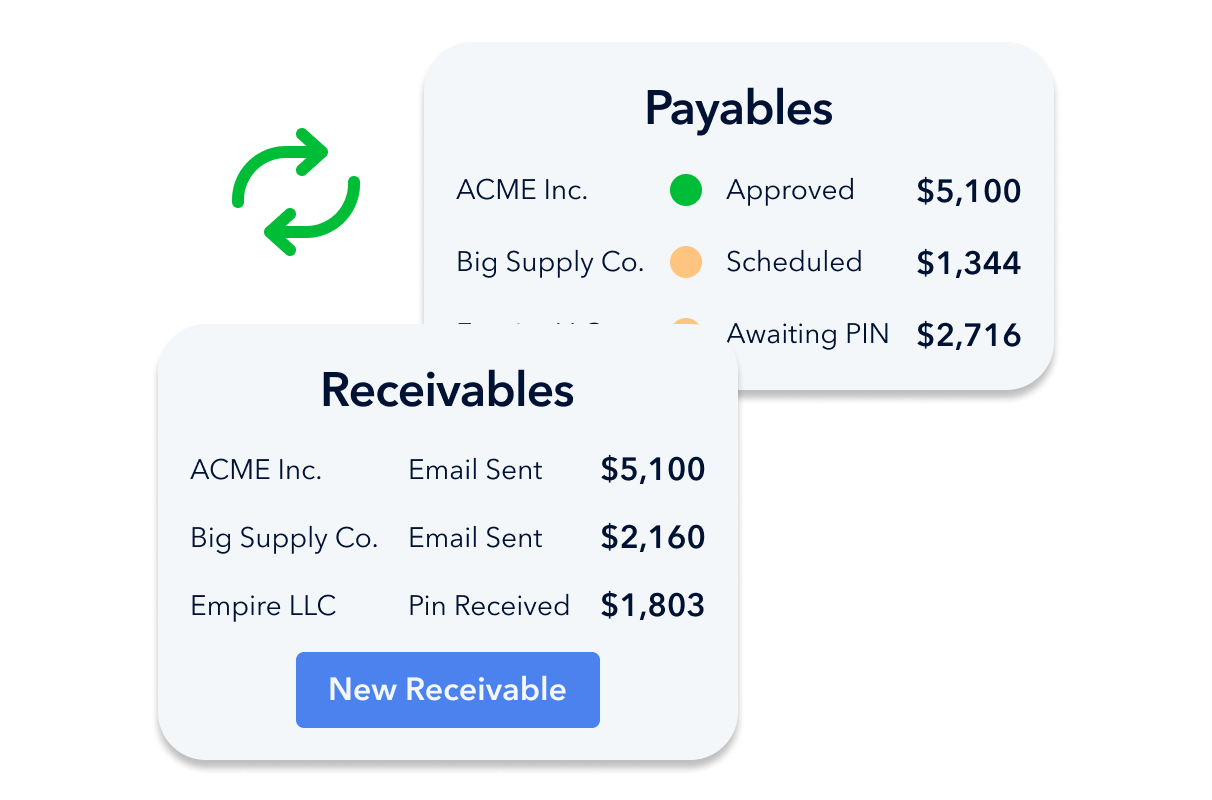 accounts payable and receivable app screen 