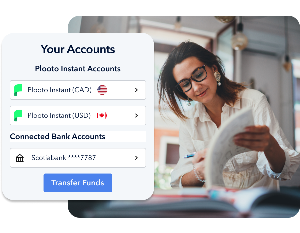 Accountant with list of Plooto Instant accounts