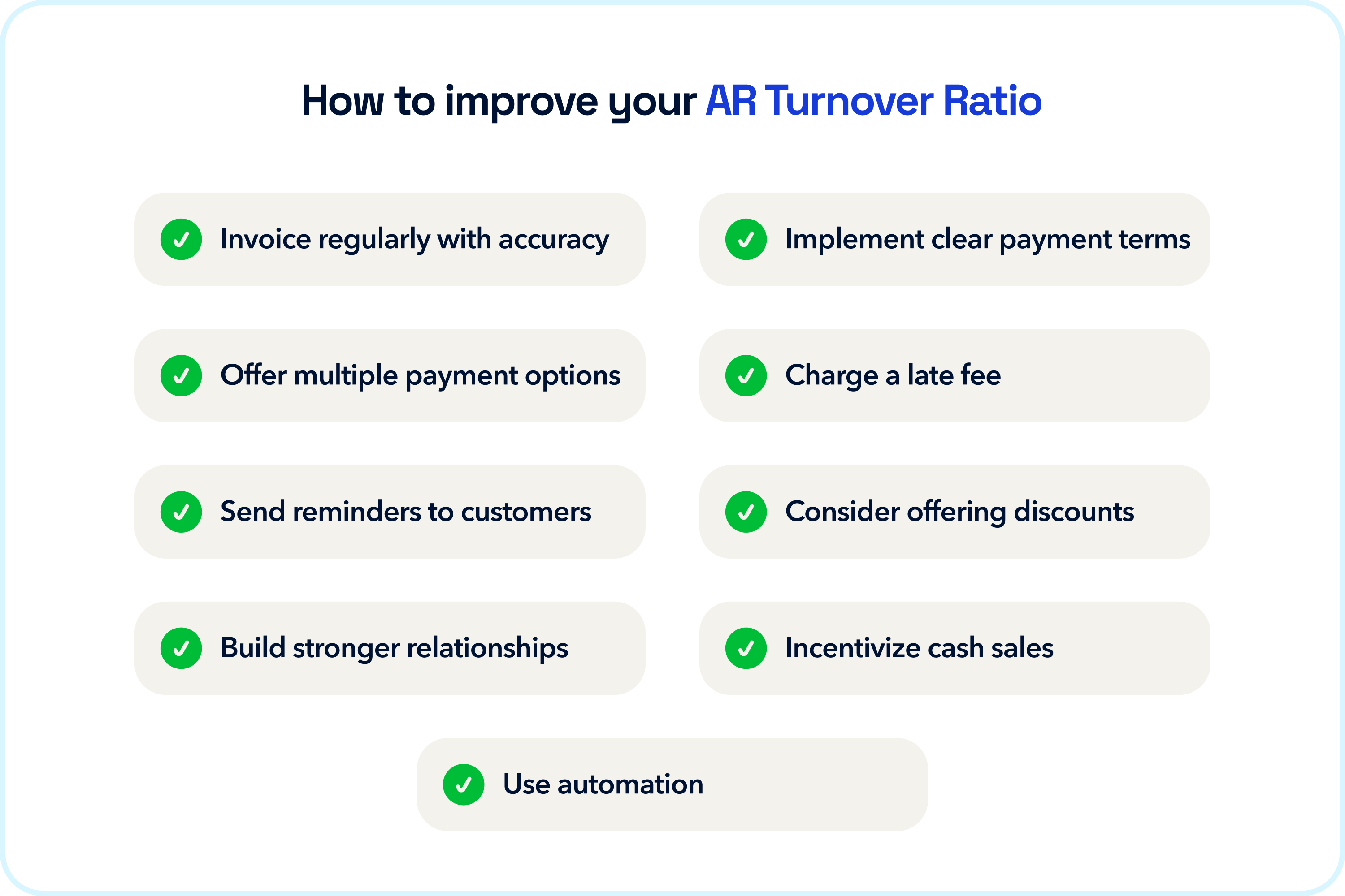How to improve your AR Turnover Ratio
