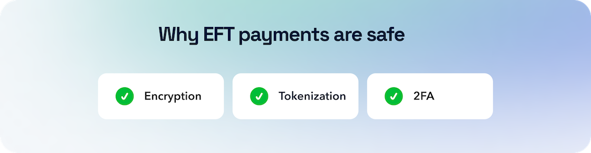 Why EFT payments are safe: encryption, tokenization, 2FA