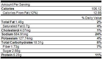 nutrition facts heart cookies