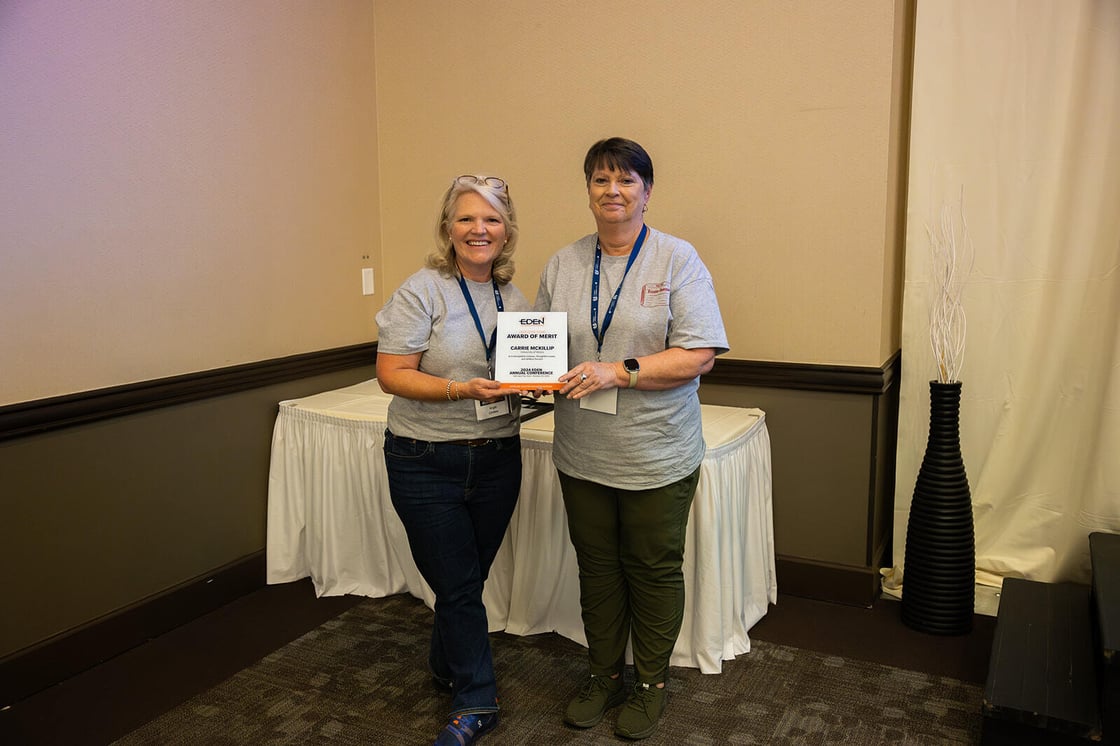 Carrie McKillip (right) receives EDEN Chair award
