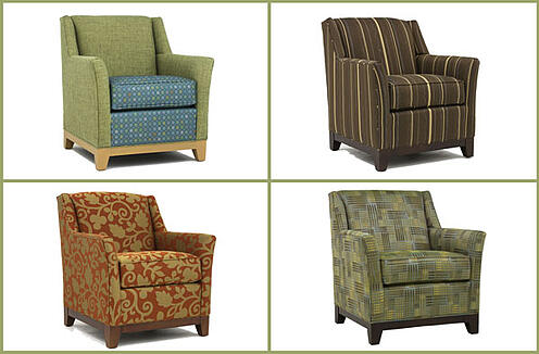 Same Chair, Four Different Fabrics