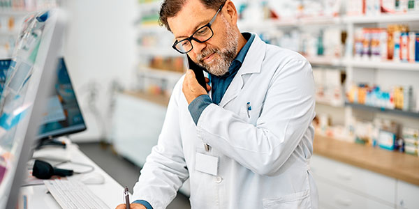 pharmacist on the phone