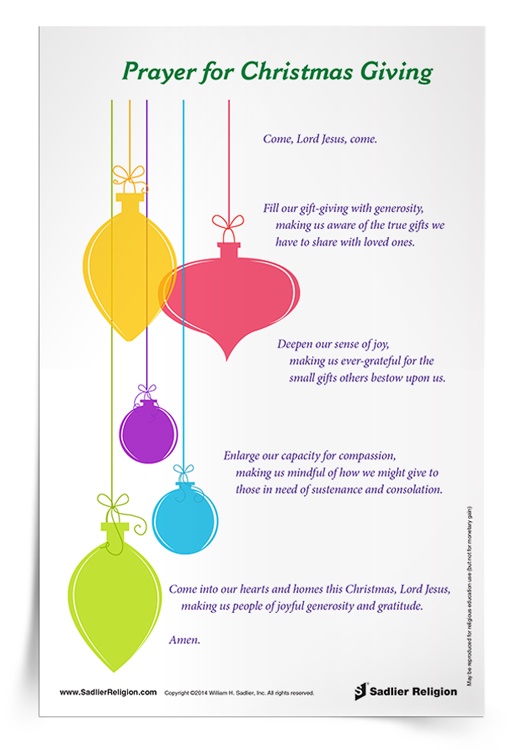 Download my Prayer for Christmas Giving and share it in your home or parish.