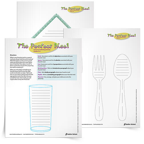 Summer Learning Activities - Perfect Meal Essay Writing Activity