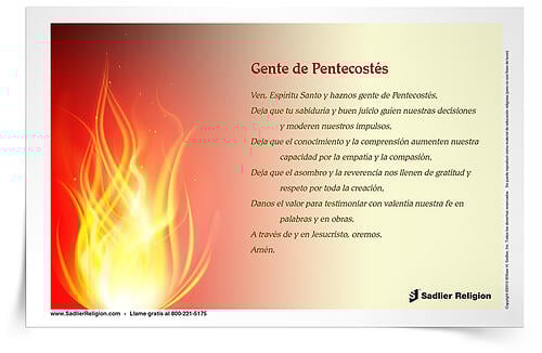 Estampa de oracion Gente de Pentecostes